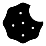 Icone d'un biscuit en noir & blanc