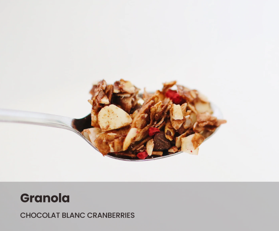 Images de granolas au chocolat blanc et cranberries